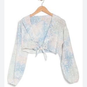 SURF GYPSY Tie Dye Eyelet Crop Top